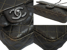 Load image into Gallery viewer, CHANEL シャネル チェーン ショルダーバッグ キャビアスキン 18番台 ブラック系 ココマーク シルバー金具 中古 53201