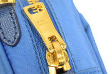 Load image into Gallery viewer, PRADA プラダ リボン ミニショルダーバッグ ミニポーチ イタリア製 ナイロン ブルー ゴールド金具 良品 中古 53207