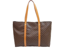 Load image into Gallery viewer, CELINE セリーヌ トートバッグ マカダム柄 ヴィンテージ ブラウン PVC レザー MC00/1 ゴールド金具 美品 中古 53221