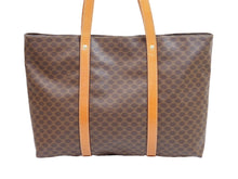 Load image into Gallery viewer, CELINE セリーヌ トートバッグ マカダム柄 ヴィンテージ ブラウン PVC レザー MC00/1 ゴールド金具 美品 中古 53221