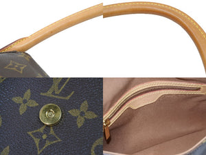 極美品 LOUISVUITTON ルイヴィトン ミニルーピング モノグラム ハンドバッグ M51147 SD0013 ブラウン ベージュ 中古 53231