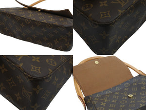 極美品 LOUISVUITTON ルイヴィトン ミニルーピング モノグラム ハンドバッグ M51147 SD0013 ブラウン ベージュ 中古 53231