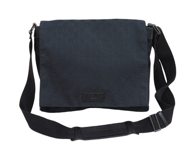 GUCCI グッチ ショルダーバッグ 斜めがけバッグ 146236 4276 GGキャンバス ブラック シルバー金具 良品 中古 53235
