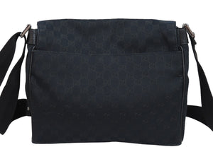 GUCCI グッチ ショルダーバッグ 斜めがけバッグ 146236 4276 GGキャンバス ブラック シルバー金具 良品 中古 55105