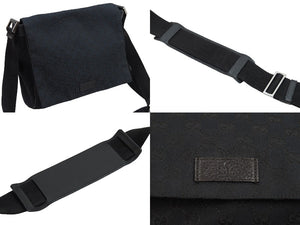 GUCCI グッチ ショルダーバッグ 斜めがけバッグ 146236 4276 GGキャンバス ブラック シルバー金具 良品 中古 55105