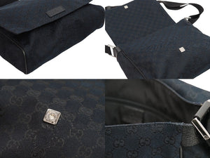 GUCCI グッチ ショルダーバッグ 斜めがけバッグ 146236 4276 GGキャンバス ブラック シルバー金具 良品 中古 53235