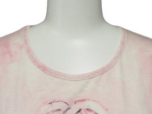 CHANEL シャネル 半袖 Tシャツ ココマーク タイダイ柄 P34611K02001 09C ピンク ラメ入り サイズ40 良品 中古 53256