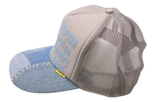 新品未使用品 KAPITAL キャピタル キャップ EK-1453 DENIM REPAIR SERVICEpt デニム再構築 トラックCAP ブルー グレー 中古 53273