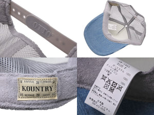 新品未使用品 KAPITAL キャピタル キャップ EK-1453 DENIM REPAIR SERVICEpt デニム再構築 トラックCAP ブルー グレー 中古 53273