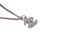 Load image into Gallery viewer, CHANEL シャネル ココマーク ラインストーン ネックレス アクセサリー 小物 07V メタル シルバー 5.2g 美品 中古 53278