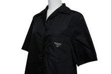 Load image into Gallery viewer, PRADA プラダ 半袖シャツ ワンピース RE-NYLON ブラック ナイロン サイズ36 230619 シルバー金具 美品 中古 53291