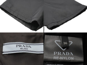 PRADA プラダ 半袖シャツ ワンピース RE-NYLON ブラック ナイロン サイズ36 230619 シルバー金具 美品 中古 53291