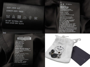 PRADA プラダ 半袖シャツ ワンピース RE-NYLON ブラック ナイロン サイズ36 230619 シルバー金具 美品 中古 53291