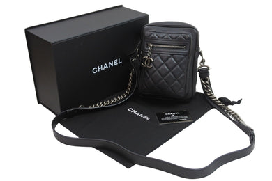 極美品 CHANEL シャネル ショルダーバッグ マトラッセ チェーンショルダー 22番台 ブラック レザー ガンメタリック金具 中古 53297