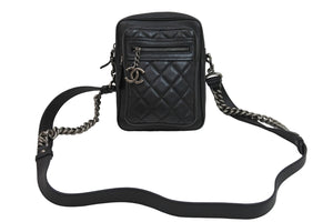 極美品 CHANEL シャネル ショルダーバッグ マトラッセ チェーンショルダー 22番台 ブラック レザー ガンメタリック金具 中古 53297