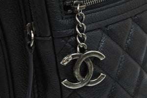 極美品 CHANEL シャネル ショルダーバッグ マトラッセ チェーンショルダー 22番台 ブラック レザー ガンメタリック金具 中古 53297