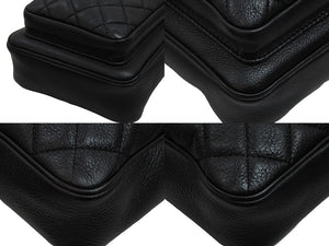 極美品 CHANEL シャネル ショルダーバッグ マトラッセ チェーンショルダー 22番台 ブラック レザー ガンメタリック金具 中古 53297