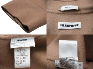 JIL SANDER ジルサンダー 長袖シャツ アウターシャツ オーバーシルエット カシミヤ ブラウン WN100403 美品 中古 53306