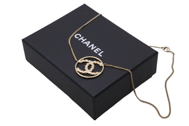 CHANEL シャネル ココマーク ネックレス アクセサリー 小物 B19P 8.1g GP ラインストーン ゴールド 美品 中古 53331