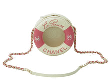 Load image into Gallery viewer, CHANEL シャネル 浮き輪モチーフ チェーンショルダーバッグ クルーズライン 27番台 ラムスキン ホワイト ピンク 美品 中古 53360