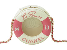 Load image into Gallery viewer, CHANEL シャネル 浮き輪モチーフ チェーンショルダーバッグ クルーズライン 27番台 ラムスキン ホワイト ピンク 美品 中古 53360