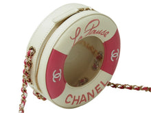 Load image into Gallery viewer, CHANEL シャネル 浮き輪モチーフ チェーンショルダーバッグ クルーズライン 27番台 ラムスキン ホワイト ピンク 美品 中古 53360