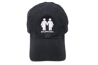 BALENCIAGA バレンシアガ キャップ HAT PRIDE CAP Pride 22 帽子 ブラック コットン サイズM 美品 中古 53369