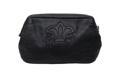 CHROME HEARTS クロムハーツ ポーチ コスメティックケース ダガー ブラック シルバー金具 良品 美品 53377
