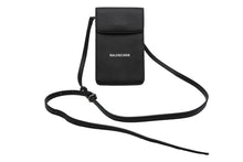 Load image into Gallery viewer, 新品同様 BALENCIAGA バレンシアガ カードケース ショルダーバッグ ブラック レザー シルバー金具 中古 53383