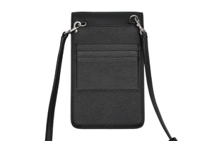 新品同様 BALENCIAGA バレンシアガ カードケース ショルダーバッグ ブラック レザー シルバー金具 中古 53383