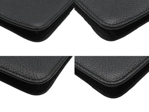 新品同様 BALENCIAGA バレンシアガ カードケース ショルダーバッグ ブラック レザー シルバー金具 中古 53383