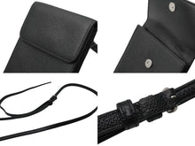 Load image into Gallery viewer, 新品同様 BALENCIAGA バレンシアガ カードケース ショルダーバッグ ブラック レザー シルバー金具 中古 53383
