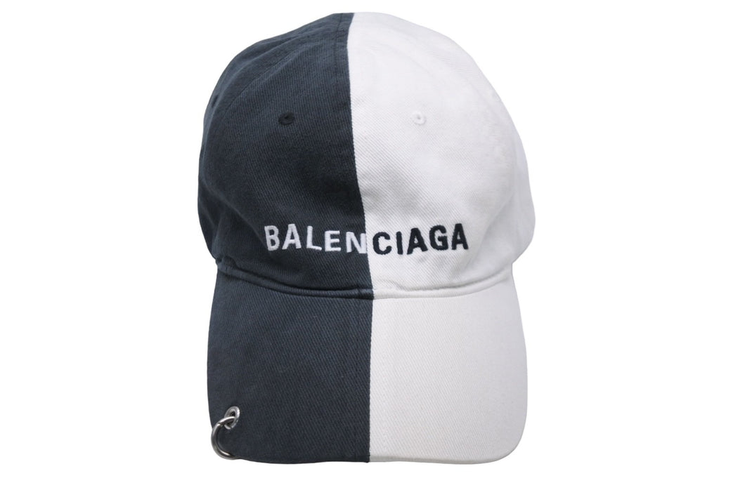 BALENCIAGA バレンシアガ キャップ 帽子 ブラック ホワイト バイカラー ...