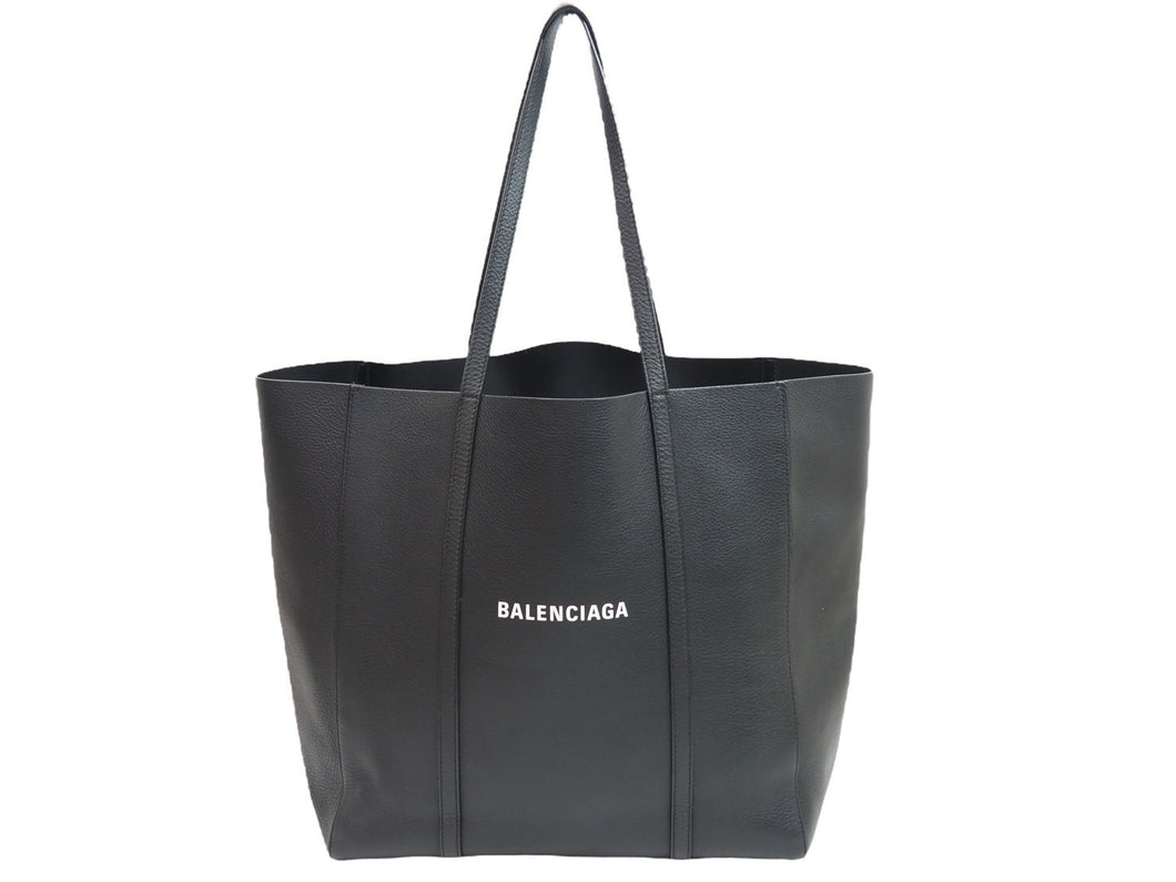 新品同様 BALENCIAGA バレンシアガ トートバッグ ロゴ ブラック レザー