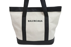 極美品 BALENCIAGA バレンシアガ トートバッグ コットンキャンバス 374767AQ3AN9260 シルバー金具 中古 53397
