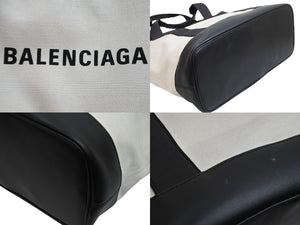 極美品 BALENCIAGA バレンシアガ トートバッグ コットンキャンバス 374767AQ3AN9260 シルバー金具 中古 53397