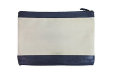 Load image into Gallery viewer, BALENCIAGA バレンシアガ クラッチバッグ ハンドバッグ 420407 4081 C 538735 キャンバスレザー ネイビー ベージュ 中古 53400