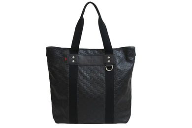 GUCCI グッチ トートバッグ シェリー パラナ ブラック レザー 268175 イタリア製 シルバー金具 美品 中古 53401 