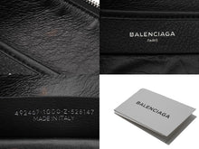 Load image into Gallery viewer, 新品同様 BALENCIAGA バレンシアガ クラッチバッグ ショッピング ポーチ L ブラック レザー 492467 中古 53402