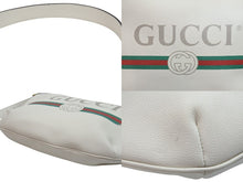 Load image into Gallery viewer, GUCCI グッチ ショルダーバッグ ホーボー 523588 525040 ホワイト グリーン レッド ゴールド金具 美品 中古 53411