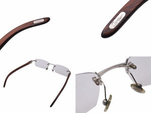Cartier カルティエ サングラス メガネ ウッドテンプル 140b メタル ウッド ブラウン □19 美品 中古 53423