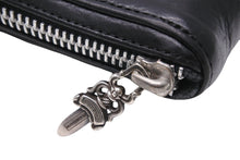 Load image into Gallery viewer, CHROME HEARTS クロムハーツ 長財布 レザー REC Fジップウォレット ダガー ブラック シルバー金具 美品 中古 53436