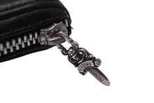 Load image into Gallery viewer, CHROME HEARTS クロムハーツ 長財布 レザー REC Fジップウォレット ダガー ブラック シルバー金具 美品 中古 53436
