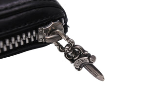 CHROME HEARTS クロムハーツ 長財布 レザー REC Fジップウォレット ダガー ブラック シルバー金具 美品 中古 53436
