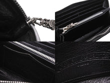 Load image into Gallery viewer, CHROME HEARTS クロムハーツ 長財布 レザー REC Fジップウォレット ダガー ブラック シルバー金具 美品 中古 53436