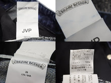 Load image into Gallery viewer, CHROME HEARTS クロムハーツ デニムパンツ クロスパッチ ブルー コットン シルバー サイズ26 美品 中古 53443