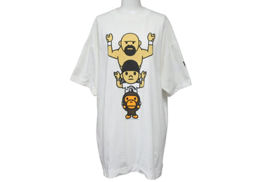 A BATHING APE アベイシングエイプ 半袖Ｔシャツ 全日本プロレス武藤敬司 15周年 2008 ホワイト コットン サイズXL 美品 中古 53459