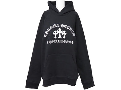 新品未使用品 CHROME HEARTS クロムハーツ パーカー 新作 マイバッハ ロゴ ブラック コットン サイズXL 中古 53511