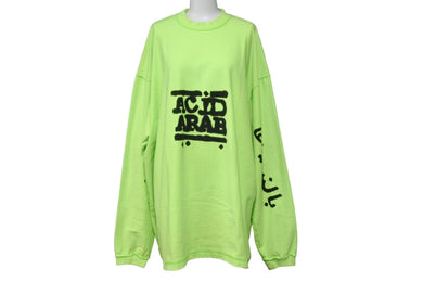 BALENCIAGA バレンシアガ LIMITED EDITION ロングTシャツ 22年 JP57 2022 00013 グリーン ブラック サイズ0 美品 中古 53520