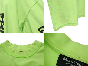 BALENCIAGA バレンシアガ LIMITED EDITION ロングTシャツ 22年 JP57 2022 00013 グリーン ブラック サイズ0 美品 中古 53520